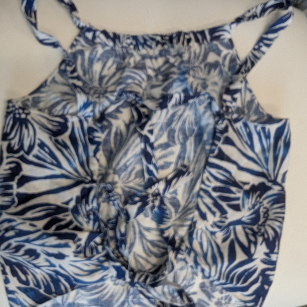 Banana Republic Blue and White Floral Tank Top - Picture 5 of 7